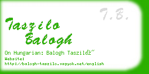 taszilo balogh business card